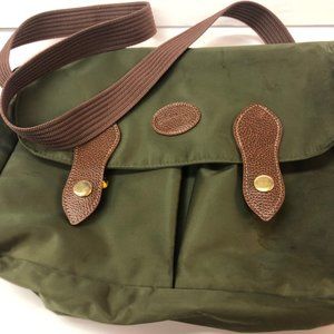 Faux Designer Army Green Messenger Bag